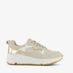 Hush Puppies Suede dames sneakers beige metallic Best