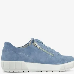 Hush Puppies Suede dames sneakers lichtblauw