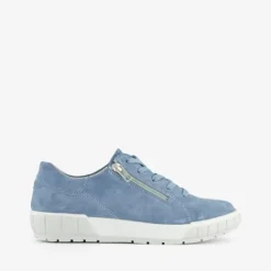 Hush Puppies Suede dames sneakers lichtblauw