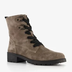 Hush Puppies Suede dames veterboots taupe New