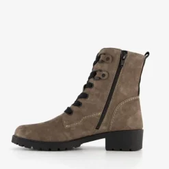 Hush Puppies Suede dames veterboots taupe New