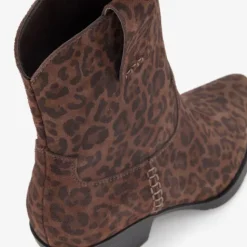 Harper Suede dames western laarzen met panterprint bruin New