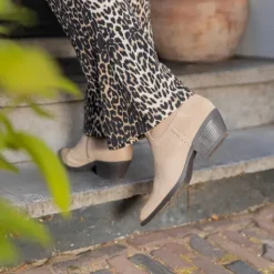 Harper Suede dames western laarzen beige Outlet