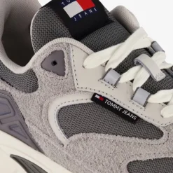 Tommy Hilfiger Suede heren dad sneakers grijs Discount
