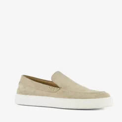 Van Beers Suede heren instappers beige Clearance