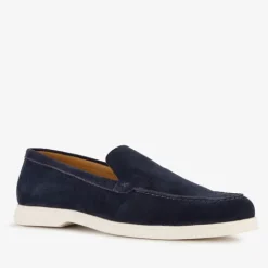 Van Beers Suede heren instappers donkerblauw New