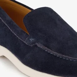 Van Beers Suede heren instappers donkerblauw New