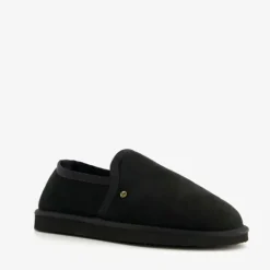 Hush Puppies Suede pantoffels met merino wol zwart New