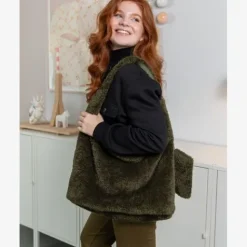 Renato Lucci Teddy dames tas met portemonnee groen Best