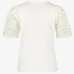 TwoDay T-shirt met broderie mouwen wit Outlet