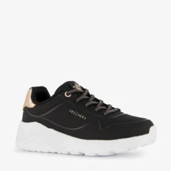 Skechers Uno Lite meisjes sneakers zwart goud Best