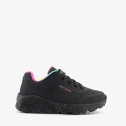 Skechers Uno Lite Rainbow Specks meisjes sneakers zwart Hot