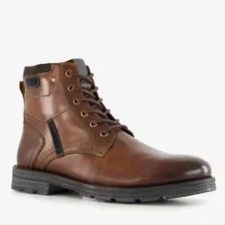 Van Beers Van Beer leren heren veterboots bruin Outlet