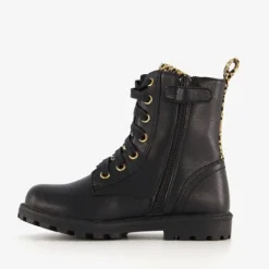 Blue Box Zwartemeisjes veterboots met gouden studs New